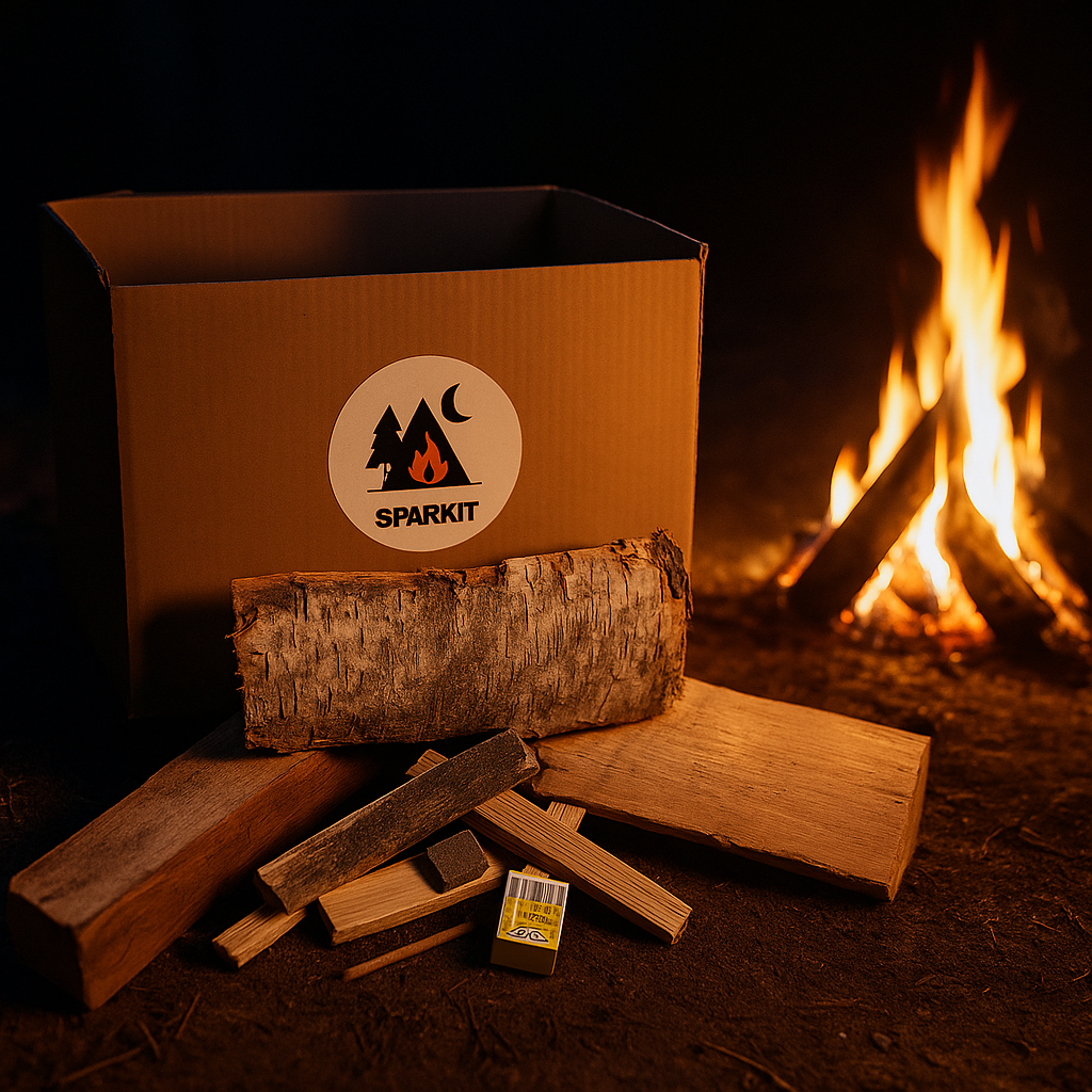 Sparkit Eco Fire-Start Bundle – Birch Logs + Fuel Cubes